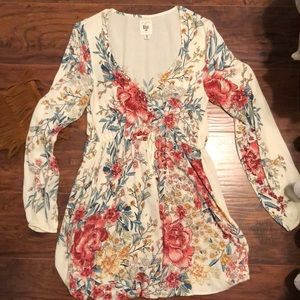 Billabong Long Sleeve Floral Dress
